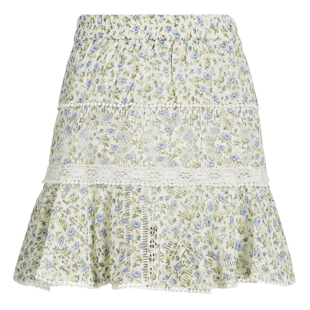 New w/ tag LOVESHACKFANCY Diamond Skirt in White Garden Stream (Size XS)